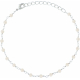 Bracelet argent rhodié 1,7g - boules facettées pierre de lune 3-4mm - longueur : 16+4cm