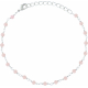 Bracelet argent rhodié 1,7g - boules facettées quartz rose 3-4mm - longueur : 16+4cm