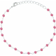 Bracelet argent rhodié 1,7g - boules facettées tourmaline rose 3-4mm - longueur : 16+4cm