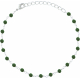 Bracelet argent rhodié 1,7g - boules facettées aventurine verte 3-4mm - longueur : 16+4cm