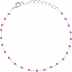 Bracelet argent rhodié 1,7g - boules facettées améthyste 2-2.5mm - longueur : 16+4cm