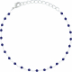 Bracelet argent rhodié 1,7g - boules facettées apatite 2-2.5mm - longueur : 16+4cm