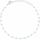 Bracelet argent rhodié 1,7g - boules facettées perle véritable  2-2.5mm - longueur : 16+4cm