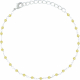 Bracelet argent rhodié 1,7g - boules facettées péridot 2-2.5mm - longueur : 16+4cm