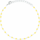 Bracelet argent rhodié 1,7g - boules facettées quartzite teintée jaune 2-2.5mm - longueur : 16+4cm
