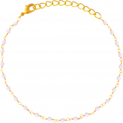 Bracelet plaqué or 3 microns - boules facettées quartz rose 2-2.5 - longueur : 16+4cm