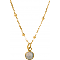 Pendentif plaqué or 3 microns - labradorite - rond - 6mm