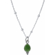 Pendentif en argent rhodié 0,5g - zoisite verte - poire - 6x8mm