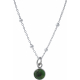 Pendentif en argent rhodié 0,5g - zoisite verte - rond - 6mm