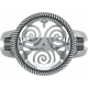 Bague argent rhodié 4,5g - triskel - diamètre 15mm - Taille 50 à 64