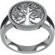 Bague argent rhodié 4,5g - arbre de vie - diamètre 15mm - Taille 50 à 64