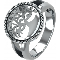 Bague argent rhodié 4,5g - arbre de vie - diamètre 15mm - Taille 50 à 64