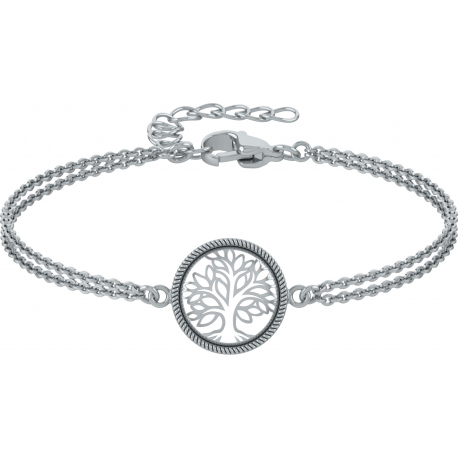 Bracelet argent rhodié 3,6g - arbre de vie - diamètre 15mm - longueur 17+3cm