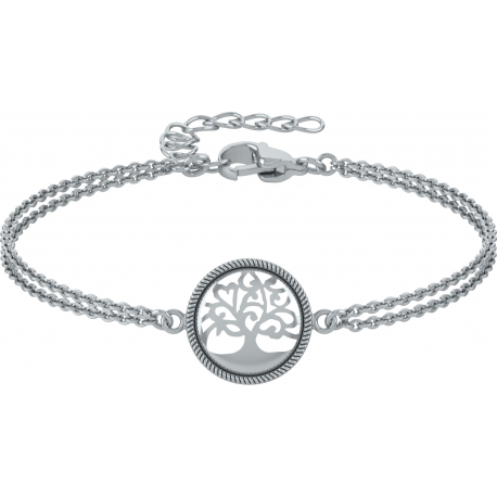 Bracelet argent rhodié 3,6g - arbre de vie - diamètre 15mm - longueur 17+3cm