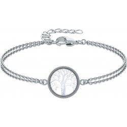 Bracelet argent rhodié 3,6g - arbre de vie - diamètre 15mm - longueur 17+3cm