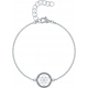 Bracelet argent rhodié 3,6g - fleur de vie - diamètre 15mm - longueur 17+3cm