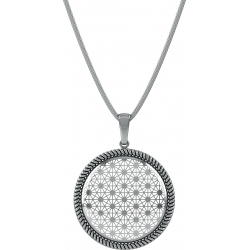 Collier argent rhodié 6,2g - filigrané - diamètre 25mm - longueur 45cm