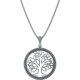 Collier argent rhodié 6,2g - arbre de vie - diamètre 25mm - longueur 45cm