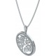 Collier argent rhodié 6,2g - arbre de vie - diamètre 25mm - longueur 45cm