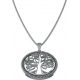 Collier argent rhodié 6,2g - arbre de vie - diamètre 25mm - longueur 45cm