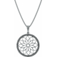 Collier argent rhodié 6,4g - fleur de vie - diamètre 25mm - longueur 45cm