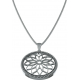 Collier argent rhodié 6,4g - fleur de vie - diamètre 25mm - longueur 45cm