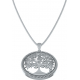 Collier argent rhodié 6,2g - arbre de vie - diamètre 25mm - longueur 45cm