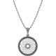Collier argent rhodié 4,8g - feur de vie - diamètre 20mm - longueur 45cm