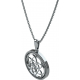 Collier argent rhodié 6,4g - fleur de vie - diamètre 20mm - longueur 38+5cm