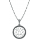 Collier argent rhodié 5g - lotus - diamètre 20mm - longueur 45cm