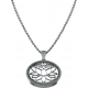 Collier argent rhodié 5g - lotus - diamètre 20mm - longueur 45cm