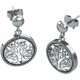 Boucles d'oreilles argent rhodié 3,5g - arbre de vie - diamètre 15mm