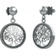 Boucles d'oreilles argent rhodié 3,5g - arbre de vie - diamètre 15mm