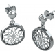 Boucles d'oreilles argent rhodié 3,5g - fleur de vie - diamètre 15mm