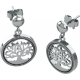 Boucles d'oreilles argent rhodié 3,5g - arbre de vie - diamètre 15mm