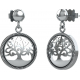 Boucles d'oreilles argent rhodié 3,5g - arbre de vie - diamètre 15mm