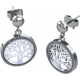 Boucles d'oreilles argent rhodié 3,5g - arbre de vie - diamètre 15mm