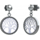 Boucles d'oreilles argent rhodié 3,5g - arbre de vie - diamètre 15mm