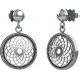 Boucles d'oreilles argent rhodié 3,5g - fleur de vie - diamètre 15mm