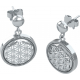 Boucles d'oreilles argent rhodié 3,5g - fleur de vie - diamètre 15mm