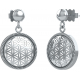 Boucles d'oreilles argent rhodié 3,5g - fleur de vie - diamètre 15mm