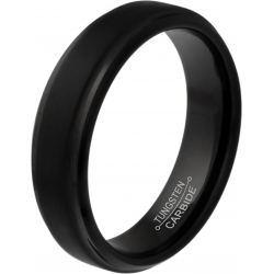 Bague tungstène noir - finition brossée - 6mm -  T58 à 70