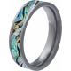 Bague en titane - nacre abalone incrustée - largeur 5mm - épaisseur 2mm - T50 à 64