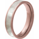 Bague en titane rosé - nacre incrusté - largeur 5mm - épaisseur 2mm - T50 à 64