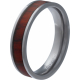 Bague en titane - bois koa incrusté - largeur 5mm - épaisseur 2mm - T50 à 64