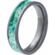 Bague en titane - amazonite incrusté - largeur 5mm - épaisseur 2mm - T50 à 64