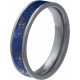 Bague en titane - lapis lazuli incrusté - largeur 5mm - épaisseur 2mm - T50 à 64