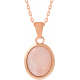 Collier en acier rosé - quartz rose - cabochon oval 9x11mm - 40+5cm