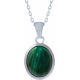 Collier en acier - malachite - cabochon oval 9x11mm - 40+5cm