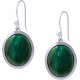 Boucles d'oreille en acier - malachite - cabochon oval 9x11mm